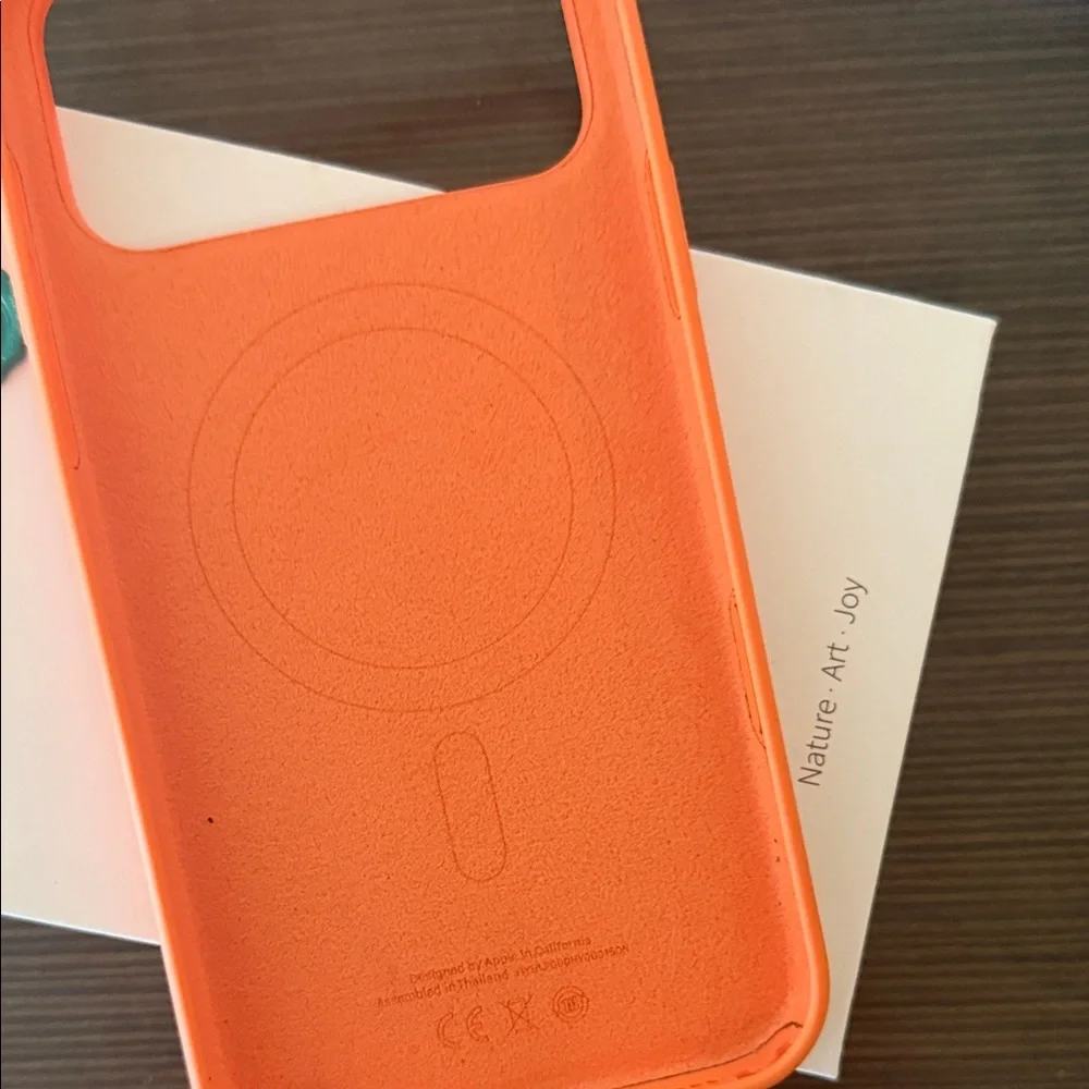 Apple Orange Silicone iPhone 17 pro Case with Apple Logo